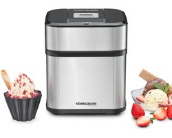 Ijsmachine voor huisgemaakt ijs met diepvriesreservoir en LCD-display