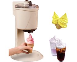 IJsmachine voor thuis - Dessertmaker Sorbetmaker - Zelf ijs maken - Snelle bereiding 10 min - 1000ml inhoud - Wit