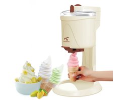 Ijsmaker - Electrische Ijsmachine - IJshoorntjes - Softijs - Design - Voor Thuis - Kinderen - 10 minuten - Zelfmaken - Zelfvriezend - 1000ml capaciteit - ABS behuizing