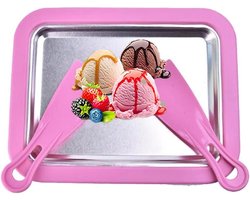 IJsplateau om ijs te maken - Roll Ice Cream Maker - Zelfgemaakte rolroom - Bevroren yoghurt en gelato - Roze