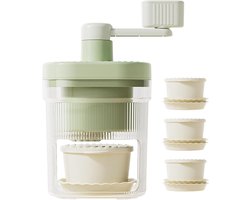 IJsraspmachine Handmatig - Crushed Ice Maker - Desserts Maken - Roestvrijstalen Messen - 470g - Wit