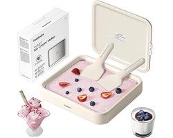 IJsroller Maker met Deksel en Spatels voor Zelfgemaakt IJswals IJs en Bevroren Yoghurt