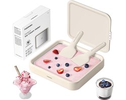 IJsrolletjes Maker - SUS316 RVS IJsplaat met Deksel - Inclusief 2 Spatels - Voor Zelfgemaakt IJs, Frozen Yoghurt en Sorbet