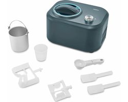 MEDION ijsmachine met compressor (geschikt voor het bereiden van ijs, frozen yoghurt & sorbet, 1 liter, 100 watt, aluminium ijscontainer, geen voorkoeling nodig, MD 10169)