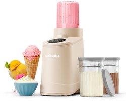 Nutribullet Chill IJsmachine Beige - 500W - 5 Programma's - Roomijs, Sorbet, Gelato en Frozen Yogurt - Incl. Receptenboek