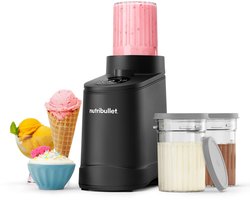 Nutribullet Chill IJsmachine Zwart - 500W - 5 Programma's - Roomijs, Sorbet, Gelato en Frozen Yogurt - Incl. Receptenboek