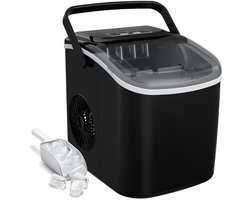 Quvo® Ijsblokjesmachine - Ijsmachine -Ijsblokjesmakers - 9 Blokjes in 7 minuten - Zwart- 30cm x 29cm x 23cm