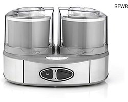 RFWR® Dubbele IJs Machine voor 2 Smaken, 2 x 1 Liter Capaciteit, Zilverkleurig