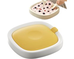 Rolde ijsmachine - Dessert maker - Zelf ijs maken - Geen elektriciteit nodig - 22.7 x 22.7 cm - Geel