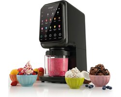 Seeger MultiCream - 10-in-1 IJsmachine- Inclusief 3 EasyCups met Deksels - Voor Roomijs, Milkshake, Smoothie Bowl, Slush en meer - BPA-vrij - Zwart