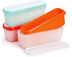 Set van 3 IJscontainers met Deksel - 1,5 Liter Ideaal voor Zelfgemaakt IJs, Sorbet en Yoghurt