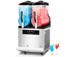 Slush-ijsmachine en Granitamachine - Commercieel Dubbele Tank 2 x 12 L - RVS Behuizing - Bedieningspaneel met Toetsen - Tot 96 Bekers - Voor Horeca en Feesten