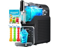 Slush-machine voor thuis 2L - snelle slush-ice maker in 25 minuten met 6 programma's inclusief bekers en receptenboek - zwart