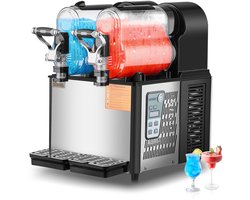 Slushiemachine – Slushmaker – IJsdrankmachine – Frozen Drink Maker – Margarita Machine – 2 x 3 Liter Tanks – 15 Instelbare Temperatuurniveaus