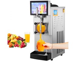 Slushmachine - Commerciële Granitamachine - Capaciteit 8 L - Doorvoer 17–23 L/uur - Vermogen 1200 W - Materiaal Roestvrij Staal - Afmetingen 63,5×29×86 cm