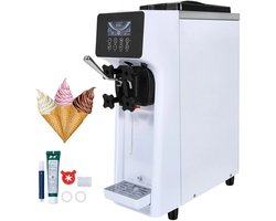 Softijsmachine - Commerciële IJsmaker - Aanrechtmodel - 4 Liter Reservoir - RVS Behuizing - Touchscreen Bediening - Automatische Reiniging - Voor Horeca, IJssalon en Foodtruck - Tot 10 Liter IJs per Uur - Voorverkoeling