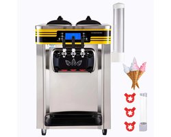 Softijsmachine – Softijsapparaat – IJsmaschine – Zachtijsmachine – Horeca Softijsmachine – 30 Liter Capaciteit – LCD Touchscreen Bedienung