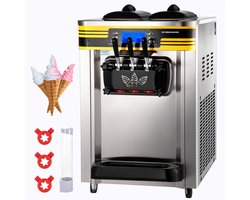 Softijsmachine - Tafelmodel Softijs Machine - 2350 W - 22-30 L/uur Capaciteit - 3 Smaken - LCD-Scherm - Commercieel