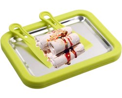 Thaise IJsplank - Rol ijs machine - Desserts maken - Roestvrij staal - 44 x 32 cm - Groen