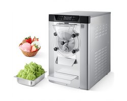 VEVOR CommerciëLe Ijsmachine 2000 W 12–20 L/U, Tafelmodel Gelato-Maker met 6 Liter Roestvrijstalen Container (304) en Zelfreinigend Led-Bedieningspaneel voor Snackbars en Restaurants, Zilverkleurig