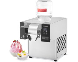 VEVOR CommerciëLe Sneeuwvlokijsmachine 125 KG/24 UUR Ijsscheerapparaat Roestvrij Staal