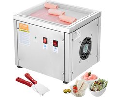 VEVOR Gefrituurde Ijsrollermachine, 28 x 24 x 2 cm Pan voor Het Frituren Van Ijs, Ijsmachine met Compressor En 2 Schrapers, voor Het Maken Van Ijs, Bevroren Yoghurt En Ijsrolletjes