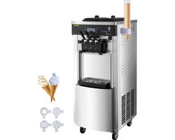 VEVOR Professionele Ijsmachine Softijsmachine 2200W met 1 Ijshoorntje Houder