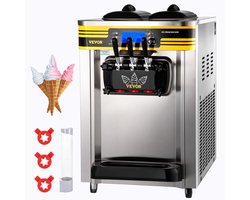 VEVOR Softijsmachines Ice Cream Machine Commerciële Softijsmachine IJsmachine 2350W 22-30L/H 3 Smaken