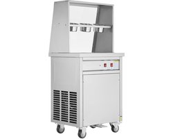 Vierkante ijsrollermachine 14" x 14" pan, roestvrij staal met compressor en schrapers