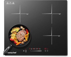 4-Pits Inductiekookplaat met 9 Vermogensniveaus en Pauzefunctie - Veilig en Efficiënt Koken