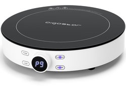 Aigostar Inductie Kookplaat Vrijstaand - Elektrische Kookplaat - 2000 Watt - 1 kookzone - 9 standen - Timer - 1 pits - zwart/wit | Cookmate 30INN