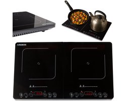 AREBOS Inductiekookplaat 3500W Inductiekookplaat Dubbele kookplaat 2 platen