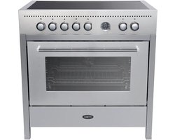 BORETTI CRI915IX Inductiefornuis 90cm, 5 zones + Flex, Enkele oven 89L, IX