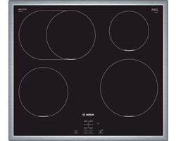 Bosch Serie 4 NIF645CB5E kookplaat Zwart, Roestvrijstaal Ingebouwd 58 cm Inductiekookplaat zones 4 zone(s)