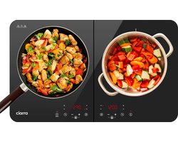 CIARRA CBTIH2 - Draagbare dubbele inductiekookplaat - 16 ampère aansluiting - 3500 W dubbele kookplaat met Touch Control