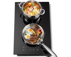 DnA® Inductie Kookplaat Inbouw - Inductie Kookplaat Vrijstaand - Elektrische Kookplaat - Inductie Kookplaat Inbouw 1 Fase - Inductie Kookplaat Inbouw 2 Fases - Zwart - 52cm x 30cm x 8cm