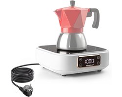 Draagbare Mini Inductiekookplaat 1000W met 7 Warmtestanden voor Camping en Kleine Keukens