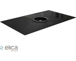 Elica NikolaTesla One BL/F/83 – Inductiekookplaat met afzuiging – Recirculatie – 83 cm – Zwart glas – Incl. koolstoffilters