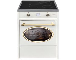 Fornuis - GURARI - GCH E 612 Cr r - Retro Inductie 60 cm - Retro Range Coocker 60 L - Crème - 4 kookzones met booster (2 kookzones + 1 flexzone)