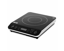 HCB® - Professionele Inductie kookplaat - 2 kW - 230V - 1 pit - Elektrische RVS / INOX kookplaatje vrijstaand - 35.5x29x6.2 cm (DxBxH) - 2 kg - 9212