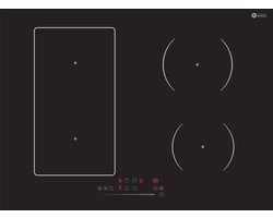 Helvetia HTR4I72B4V7 Inductiekookplaat 70 cm – Standaard inbouwmaat 56x49 - 4 Zones met Booster – Bridge Functie – Slider Touch Bediening – 7200W – Inbouw Inductie Kookplaat – Zwart Glas