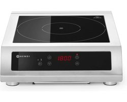 HENDI Inductiekookplaat – digitaal bedieningspaneel – roestvrij staal – 3500W – XL formaat