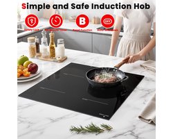 Inbouw Inductiekookplaat 60 cm - 4 Zones - 7200W - Touch Control