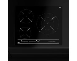 Inductie Kookplaat 60 cm met 3 Zones - Power Plus Functie - Zwart