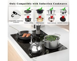 Inductie Kookplaat - Elektrische Kookplaat - Keramisch Kookplaat - Glaskeramiek - Zwart - Induction Hob - Elektrische Brander - 4-pits - Inbouw - 3500W - 220V - Kinderbeveiliging - Timer - Marmerlook