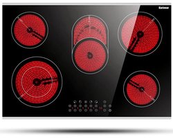 Inductie kookplaat - Induction Hob - Induction Cook Top - Inductie Fornuis - Elektrische Brander - 30 Inch Elektrische Kookplaat - 5 Branders - Keramische Kookplaat - Inbouw Elektrische Stralingskookplaat - 8400W - Zwart