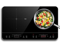 Inductie Kookplaat Vrijstaand - Elektrische Kookplaat 2 Pits - Keramische - Zwart