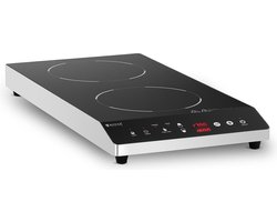 Inductiekookplaat - 2 x 22 cm - 60 tot 240 ° C - timer - Royal Catering