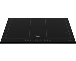 inductiekookplaat 60cm 4 pits 7200w zwart - beko - hii64206f2mt