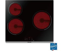 keramische kookplaat 60cm 3 pits 5300w zwart - brandt - bpv6320b